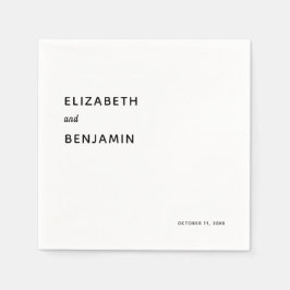Elegante Minimalistische Hochzeit Einfache Typogra Serviette