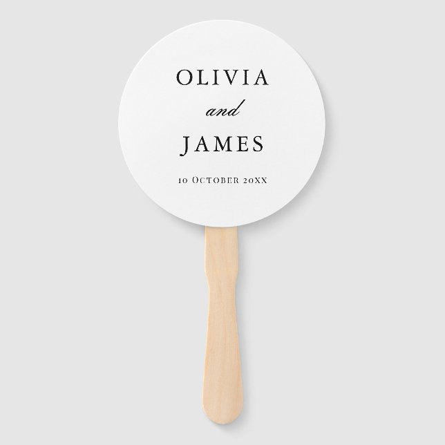 Elegante Minimalistische Hochzeit Fächer (Vorderseite)