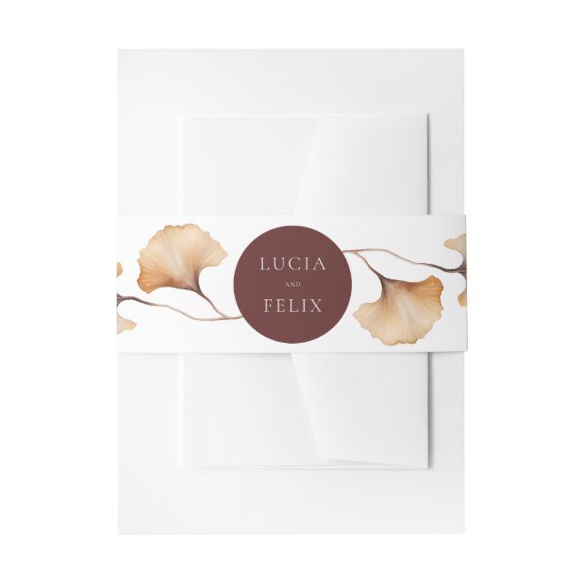 Elegante Minimalistische Hochzeit im Herbst Einladungsbanderole (Vorderseite Beispiel)