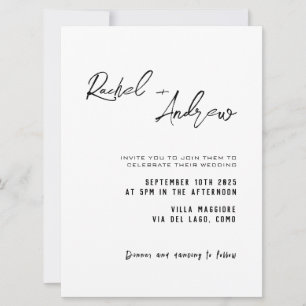 Elegante Minimalistische Hochzeit in Schwarz und W