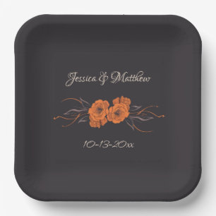 Elegante minimalistische Hochzeit mit Orangenblume Pappteller