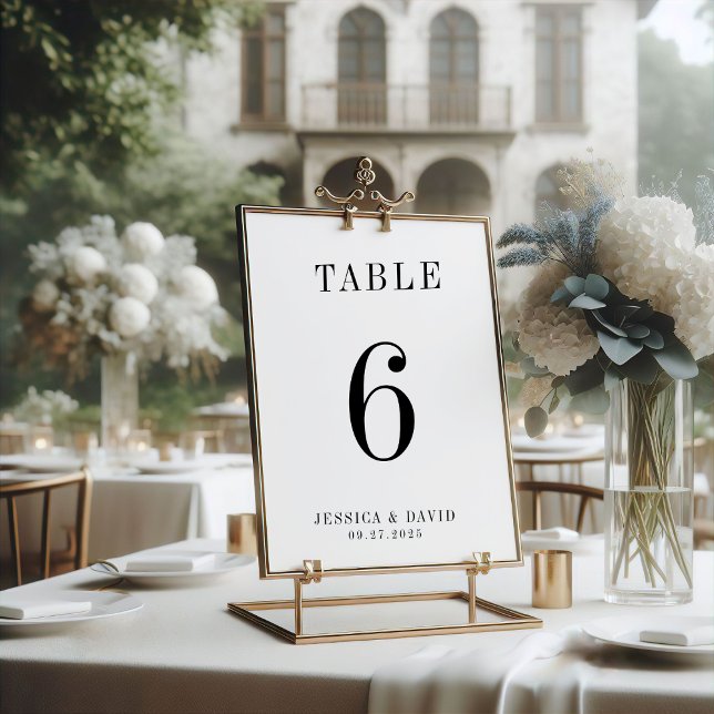 Elegante Minimalistische Hochzeit | Modern & stilv Tischnummer (Elegant Minimalist Wedding | Modern & Stylish Table Number
)
