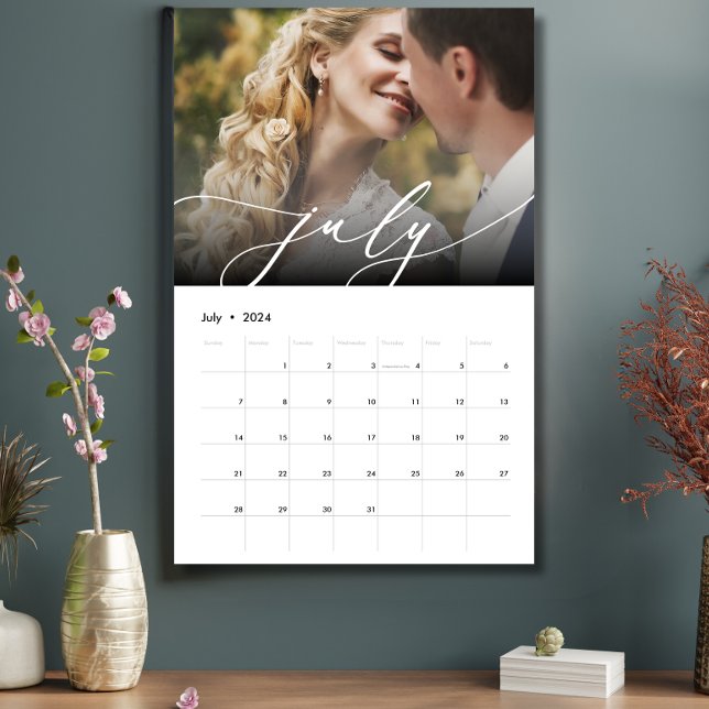 Elegante Minimalistische Hochzeit Modernes Foto Sk Kalender (Von Creator hochgeladen)