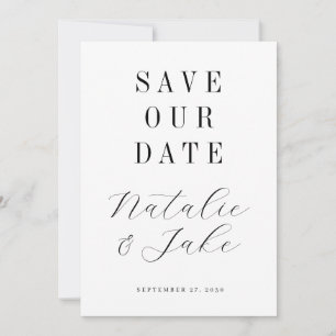 Elegante Minimalistische Hochzeit ohne Foto Save The Date