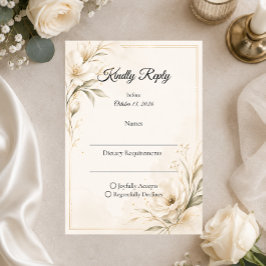 Elegante Minimalistische Hochzeit RSVP Karte