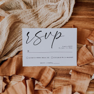 Elegante Minimalistische Hochzeit RSVP Karte