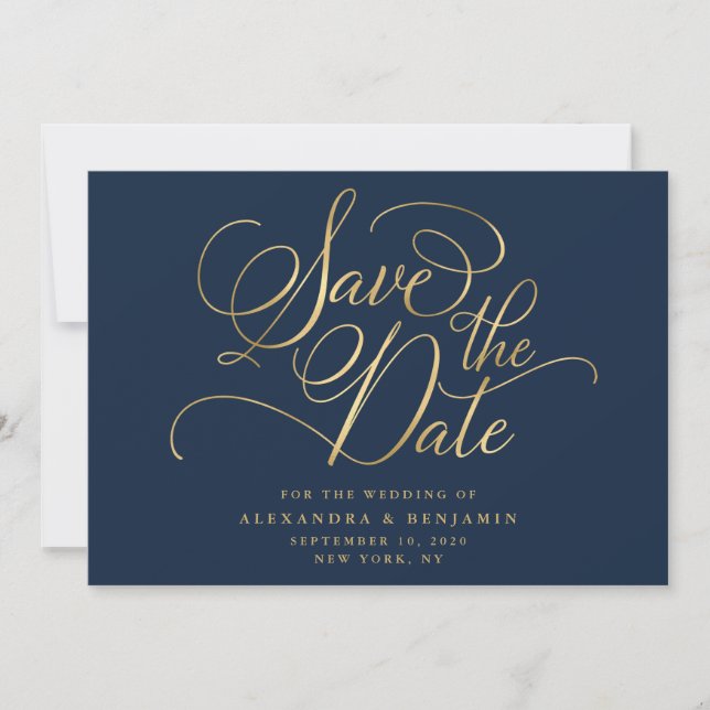 Elegante Minimalistische Hochzeit Save The Date (Vorderseite)