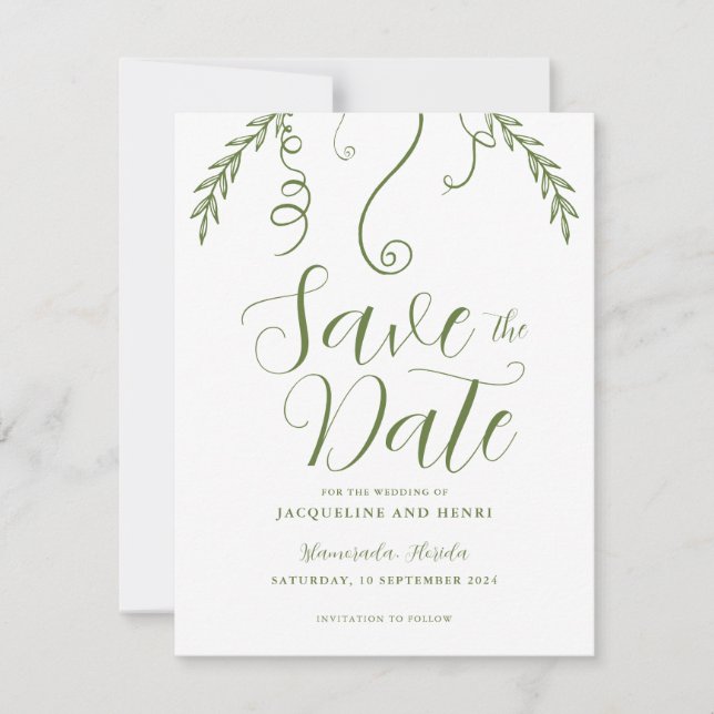 Elegante Minimalistische Hochzeit Save The Date (Vorderseite)