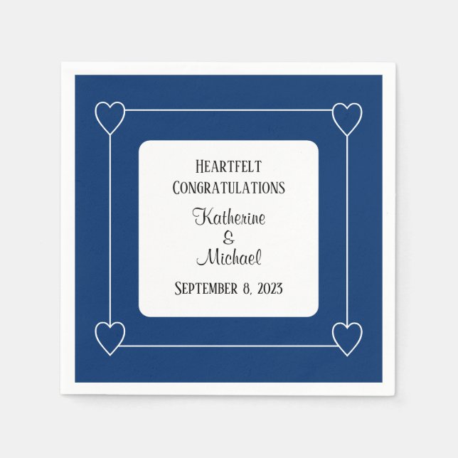 Elegante Minimalistische Hochzeit Serviette (Vorderseite)