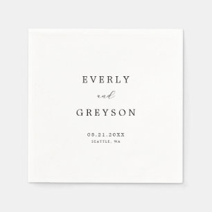 Elegante Minimalistische Hochzeit Serviette