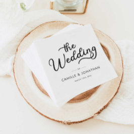 Elegante Minimalistische Hochzeit Serviette