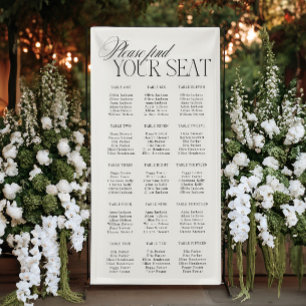Elegante minimalistische Hochzeit Sitzplan Vinyl Banner