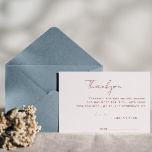 Elegante Minimalistische Hochzeit Vielen Dank Einladung