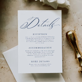 Elegante Minimalistische Hochzeitdetails Begleitkarte