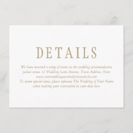 Elegante Minimalistische Hochzeitdetails Begleitkarte