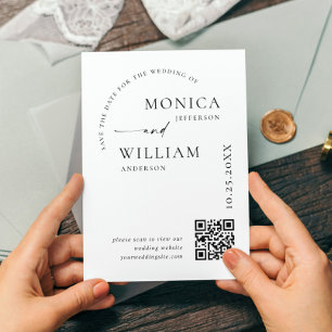 Elegante Minimalistische Hochzeiten speichern den Postkarte
