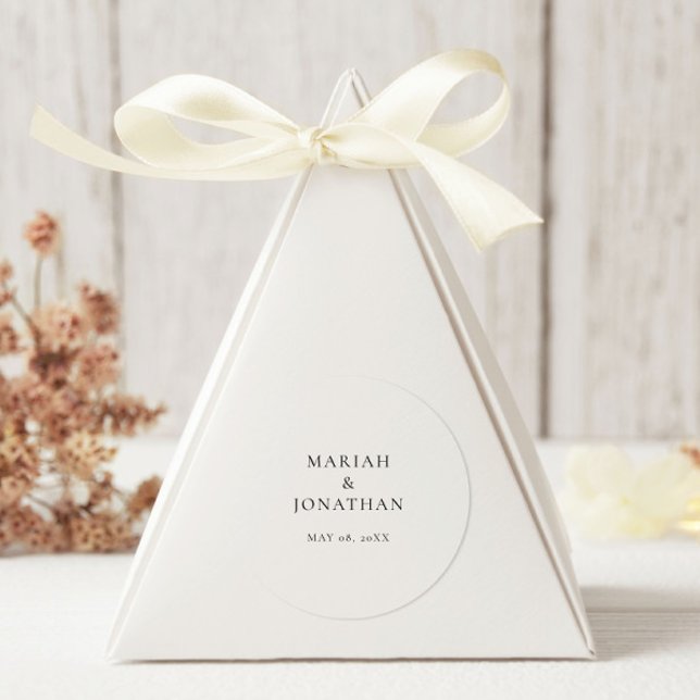 Elegante Minimalistische Hochzeiten Umschlag Aufkl Runder Aufkleber (Von Creator hochgeladen)