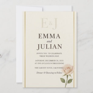 Elegante minimalistische Hochzeits-Einladung Einladung