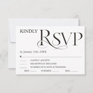 Elegante minimalistische Hochzeits-RSVP-Karte RSVP Karte