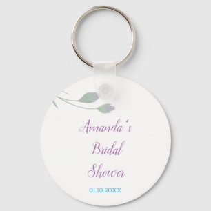 Elegante Minimalistische Hochzeitsdusche Blumen Schlüsselanhänger