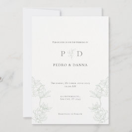Elegante minimalistische Hochzeitseinladung Einladung