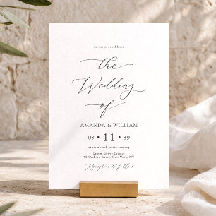 Elegante Minimalistische Hochzeitseinladung Einladung