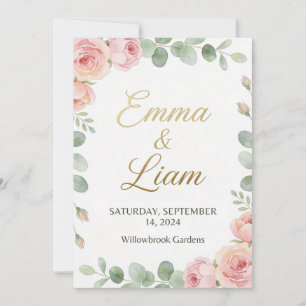 Elegante minimalistische Hochzeitseinladung mit Wa Einladung