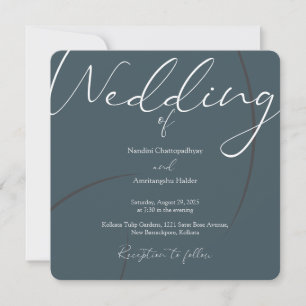 Elegante Minimalistische Hochzeitseinladungsvorlag Dankeskarte