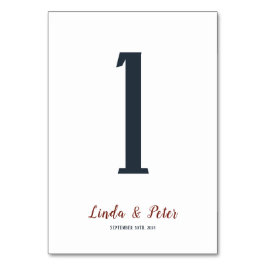 Elegante Minimalistische Hochzeitsempfehlung Tischnummer