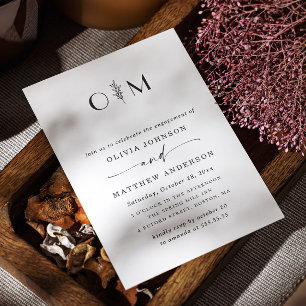 Elegante, minimalistische Hochzeitsfeier Einladung