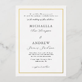 Elegante Minimalistische Hochzeitsfeier Folieneinladung