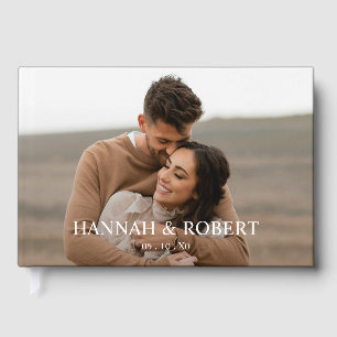 Elegante minimalistische Hochzeitsfotos für Paare Gästebuch