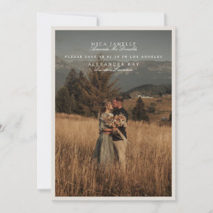 Elegante Minimalistische Hochzeitsfotos Save The Date