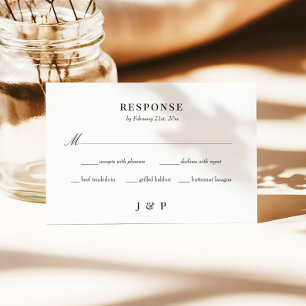 Elegante Minimalistische Hochzeitskarte RSVP Karte