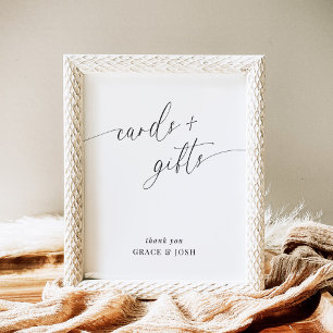 Elegante Minimalistische Hochzeitskarten und Gesch Poster