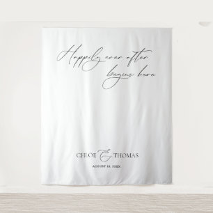 Elegante minimalistische Hochzeitskulissen-Banner Wandteppich