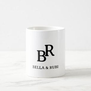 Elegante Minimalistische Hochzeitsmonogramm-Kaffee Kaffeetasse