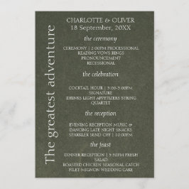 Elegante minimalistische Hochzeitsprogrammkarte in Programm