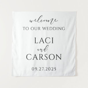 Elegante Minimalistische Hochzeitsstimmung Wandteppich