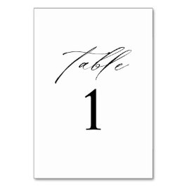 Elegante minimalistische Hochzeitstisch-Nummernkar Tischnummer