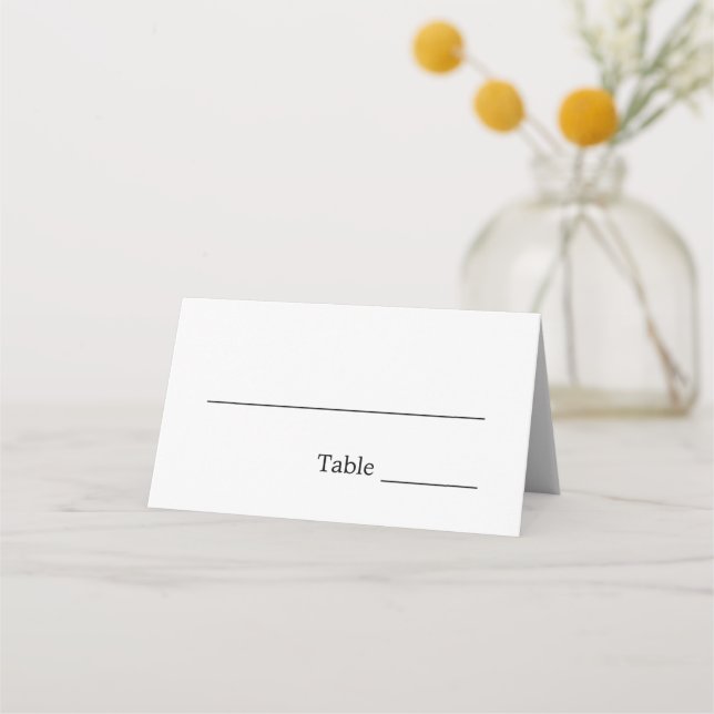 Elegante Minimalistische Hochzeitstorte Platzkarte (Vorderseite)