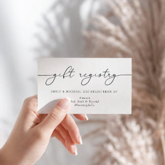 Elegante Minimalistische Kalligrafie-Geschenkregis Begleitkarte