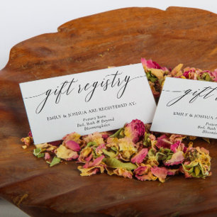 Elegante Minimalistische Kalligrafie-Geschenkregis Begleitkarte