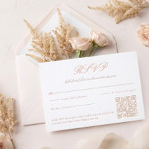 Elegante Minimalistische Kalligrafie-Hochzeits-QR-