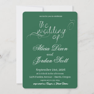 Elegante minimalistische Kalligrafie-Hochzeitseinl Einladung