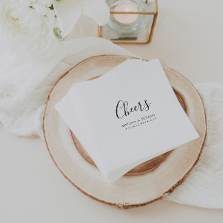 Elegante Minimalistische Kalligrafie-Hochzeitsjube Serviette