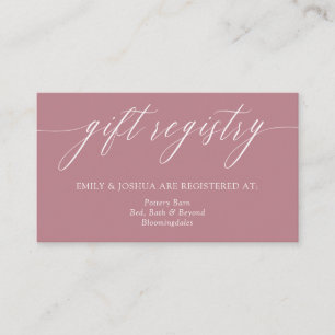 Elegante Minimalistische Kalligrafie - Pink Gift R Begleitkarte