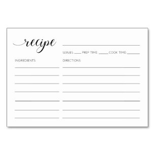 Elegante Minimalistische Kalligrafie-Rezept-Karte Tischnummer