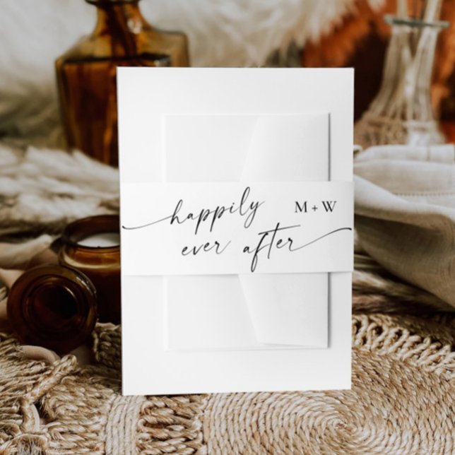 Elegante Minimalistische Kalligrafie Schwarz-weiß  Einladungsbanderole (Von Creator hochgeladen)