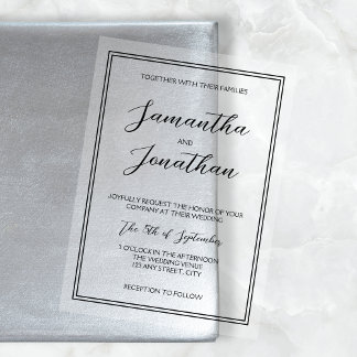 Elegante Minimalistische Kalligrafie-SkriptWedding Acryleinladungen